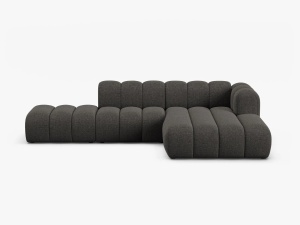 COLTAR CU 5 LOCURI LUPIN 230, PE STANGA, GRI INCHIS, CU TAPITERIE DIN CHENILLE EDEN, MICADONI