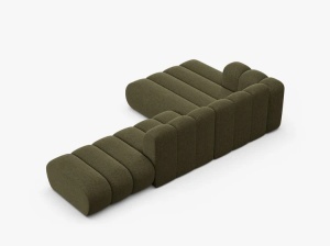 COLTAR CU 5 LOCURI LUPIN 230, PE STANGA, VERDE CU TAPITERIE DIN CHENILLE EDEN, MICADONI - Img 4