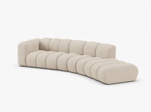 COLTAR CU 5 LOCURI, LUPIN, 335, PE DREAPTA, BEJ, CU TAPITERIE DIN TEXTIL BOUCLE BALOO, MICADONI - Img 2