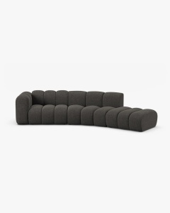 COLTAR CU 5 LOCURI, LUPIN, 335, PE DREAPTA, GRI INCHIS, CU TAPITERIE DIN TEXTIL CHENILLE EDEN, MICADONI