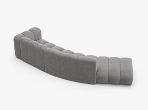 COLTAR CU 5 LOCURI, LUPIN, 335, PE STANGA, GRI DESCHIS, CU TAPITERIE DIN TEXTIL CHENILLE EDEN, MICADONI - Img 3
