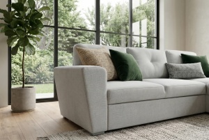 COLTAR CU SPATIU DE DEPOZITARE, APARTMENT 245CM, 3 LOCURI, REALIZAT DIN MATERIAL TEXTIL, DE CULOARE BEJ, ARTIM GROUP - Img 7