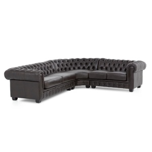 COLTAR DE LUX CHESTERFIELD 294CM, DIN PIELE NATURALA, CULOARE MARO, ARTIM SELECTION