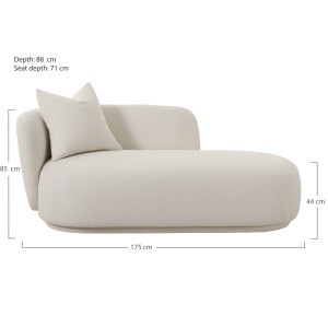 COLTAR DIVAN CU PERINA 175CM, DIN LEMN SI TEXTIL, CULOARE BEJ, HOUSE NORDIC - Img 10