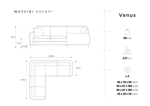 COLTAR ELEGANT 250CM, VENUS 5 LOCURI, DIVERSE CULORI, MATERIAL TEXTIL, ARTIM GROUP COLLECTION - Img 6