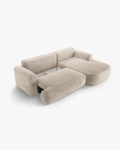 COLTAR EXTENSIBIL ELLA, PE DREAPTA, NISIPIU, 271X174 CM, TAPITAT CU TAPITERIE DIN TEXTIL STRUCTURAT SORELLA, MICADONI - Img 4