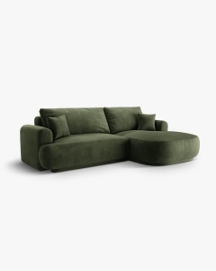 COLTAR EXTENSIBIL ELLA, PE DREAPTA, VERDE, 271X174 CM, TAPITAT CU TAPITERIE DIN TEXTIL CATIFEA VOGUE, MICADONI - Img 2