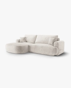 COLTAR EXTENSIBIL ELLA, PE STANGA, BEJ, 271X174 CM, TAPITAT CU TAPITERIE DIN TEXTIL STRUCTURAT SORELLA, MICADONI - Img 2