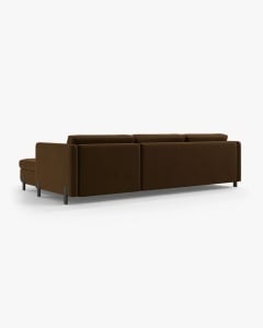 COLTAR EXTENSIBIL GLORIA, CIOCOLATIU, PE STANGA, 266 CM, TAPITAT CU TAPITERIE DIN TEXTIL CATIFEA SALVADOR, MICADONI - Img 5