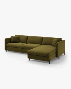 COLTAR EXTENSIBIL GLORIA, PE DREAPTA, VERDE, 170X286 CM, TAPITAT CU TAPITERIE DIN TEXTIL CATIFEA SALVADOR, MICADONI - Img 5