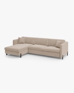 COLTAR EXTENSIBIL GLORIA, PE STANGA, BEJ, 170X286 CM, TAPITAT CU TAPITERIE DIN TEXTIL CATIFEA SALVADOR, MICADONI - Img 3