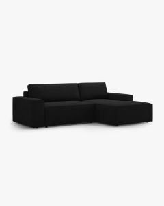 COLTAR EXTENSIBIL, PE DREAPTA, JODIE, 246X151 CM, NEGRU, TAPITAT CU TAPITERIE DIN TEXTIL STRUCTURAT MEGAN, MICADONI - Img 3