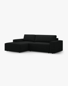 COLTAR EXTENSIBIL, PE STANGA, JODIE, 246X151 CM, NEGRU, TAPITAT CU TAPITERIE DIN TEXTIL BOUCLE BALOO, MICADONI - Img 3