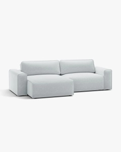 COLTAR EXTENSIBIL VICTOR, PE STANGA, GRI DESCHIS, 246X148 CM, TAPITAT CU TAPITERIE DIN TEXTIL STRUCTURAT MOLYBDENE, MICADONI - Img 2