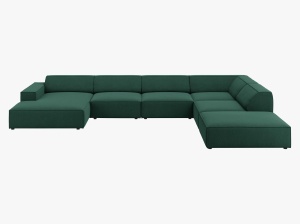 COLTAR JODIE, DREAPTA, 7 LOCURI, 364 CM, DIVERSE CULORI SI MATERIALE, DESIGN DEOSEBIT - Img 13