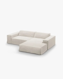 COLTAR JODIE PE DREAPTA, 224X162 CM, NATURAL, TAPITAT CU TAPITERIE DIN TEXTIL STRUCTURAT LINS, MICADONI - Img 3