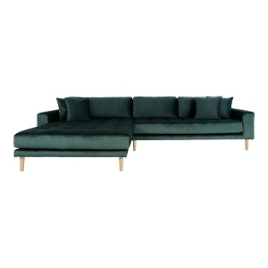 COLTAR LIDO CU 4 PERINI 290CM, DIN LEMN SI TEXTIL- CATIFEA, STANGA, CULOARE VERDE, HOUSE NORDIC