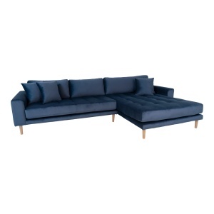 COLTAR LIDO CU 4 PERINI 290CM, DIN LEMN SI TEXTIL, CULOARE ALBASTRU, DREAPTA, HOUSE NORDIC - Img 3