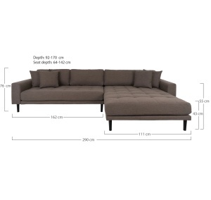 COLTAR LIDO CU 4 PERINI 290CM, DIN LEMN SI TEXTIL, CULOARE MARO, HOUSE NORDIC - Img 4