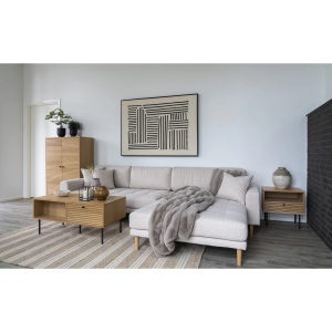COLTAR LIDO CU 4 PERINI 290CM, DIN LEMN SI TEXTIL, CULOARE NISIPIU, HOUSE NORDIC - Img 6