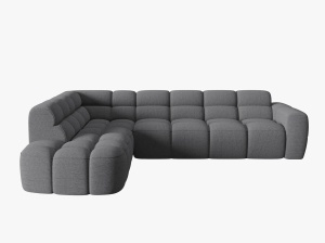 COLTAR LISA, STANGA, 5 LOCURI, 293 CM, GRI 89, TAPITERIE DIN STOFA, DESIGN DEOSEBIT
