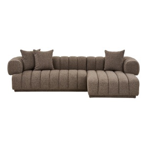 COLTAR LIVING AURORA 300CM, DIN LEMN SI TEXTIL, 3 PERINI, CULOARE MARO, HOUSE NORDIC