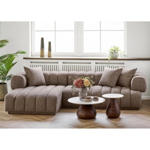 COLTAR LIVING AURORA 300CM, DIN LEMN SI TEXTIL, CULOARE MARO, HOUSE NORDIC - Img 2