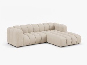 COLTAR LUPIN 260, PE DREAPTA, BEJ, CU TAPITERIE DIN TEXTIL BOUCLE BALOO, MICADONI - Img 2