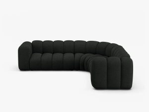 COLTAR LUPIN, 280, NEGRU, CU TAPITERIE DIN TEXTIL BOUCLE BALOO, MICADONI