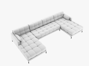 COLTAR MAMAIA, CU 6 LOCURI, GRI DESCHIS, CU TAPITERIE DIN TEXTIL STRUCTURAT NEVE, MICADONI - Img 2
