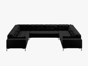 COLTAR MAMAIA, CU 9 LOCURI, NEGRU, CU TAPITERIE DIN TEXTIL STRUCTURAT NEVE, MICADONI - Img 2