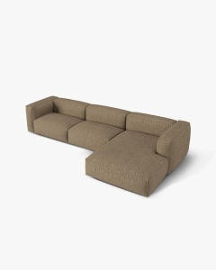 COLTAR MARTINA, 130X176 CM, PE DREAPTA, CAPPUCCINO, TAPITAT CU TAPITERIE DIN TEXTIL BOUCLE MONET, MICADONI - Img 3