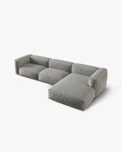 COLTAR MARTINA, 130X176 CM, PE DREAPTA, GRI DESCHIS, TAPITAT CU TAPITERIE DIN TEXTIL STRUCTURAT BOSTON, MICADONI - Img 3