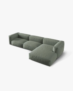 COLTAR MARTINA, 130X176 CM, PE DREAPTA, VERDE MUSCHI, TAPITAT CU TAPITERIE DIN TEXTIL STRUCTURAT BOSTON, MICADONI - Img 3
