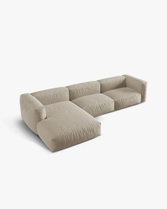 COLTAR MARTINA, 130X176 CM, PE STANGA, BEJ DESCHIS, TAPITAT CU TAPITERIE DIN TEXTIL STRUCTURAT BOSTON, MICADONI - Img 3