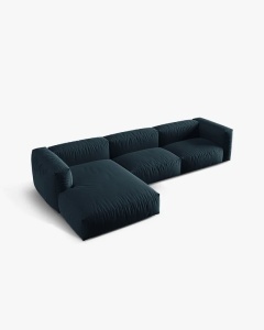 COLTAR MARTINA, 130X176 CM, PE STANGA, BLUE JEANS, TAPITAT CU TAPITERIE DIN TEXTIL STRUCTURAT BOSTON, MICADONI - Img 3