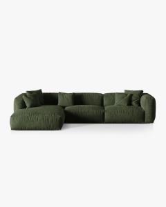 COLTAR MARTINA, 130X176 CM, PE STANGA, VERDE, TAPITAT CU TAPITERIE DIN TEXTIL CATIFEA VOGUE, MICADONI