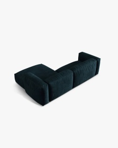 COLTAR MARTINA, ALBASTRU INCHIS, 244 CM, DREAPTA, CU TAPITERIE DIN TEXTIL CATIFEA VOGUE, MICADONI - Img 4