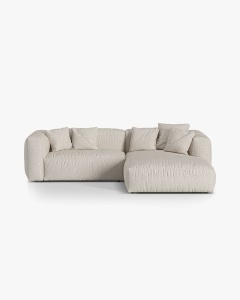 COLTAR MARTINA, BEJ, 280 CM, DREAPTA, CU TAPITERIE DIN TEXTIL BOUCLE MONET, MICADONI