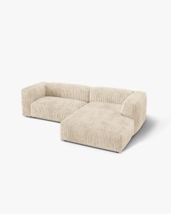 COLTAR MARTINA, BEJ DESCHIS, 280 CM, DREAPTA, CU TAPITERIE DIN TEXTIL CORDOI TILIA, MICADONI - Img 2