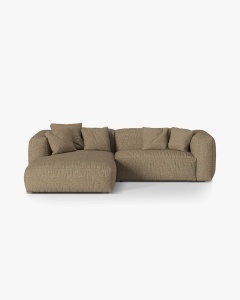 COLTAR MARTINA, CAPPUCCINO, 280 CM, STANGA, CU TAPITERIE DIN TEXTIL BOUCLE MONET, MICADONI