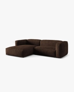 COLTAR MARTINA, CIOCOLATIU, 244 CM, STANGA, CU TAPITERIE DIN TEXTIL CATIFEA VOGUE, MICADONI - Img 2