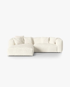 COLTAR MARTINA, FILDES, 280 CM, STANGA, CU TAPITERIE DIN TEXTIL BOUCLE MONET, MICADONI