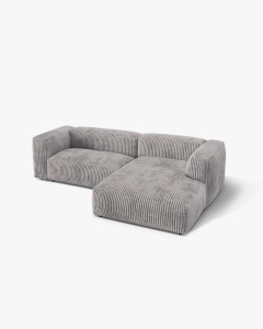 COLTAR MARTINA, GRI DESCHIS, 280 CM, DREAPTA, CU TAPITERIE DIN TEXTIL CORDOI TILIA, MICADONI - Img 2