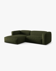 COLTAR MARTINA, VERDE, 244 CM, STANGA, CU TAPITERIE DIN TEXTIL STRUCTURAT BOSTON, MICADONI - Img 2