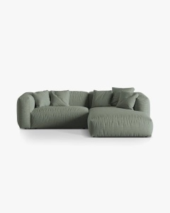 COLTAR MARTINA, VERDE MUSCHI, 244 CM, DREAPTA, CU TAPITERIE DIN TEXTIL STRUCTURAT BOSTON, MICADONI