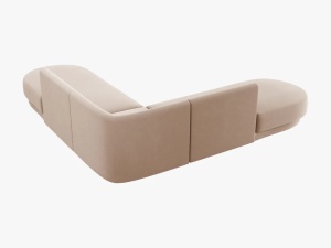 COLTAR MILEY, 5 LOCURI, 248 CM, CAPPUCCINO 40, TAPITERIE DIN CATIFEA, DESIGN DEOSEBIT - Img 2