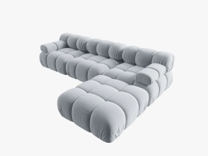 COLTAR MODULAR BELLIS, 4 LOCURI, 282 CM, ALBASTRU DESCHIS 80, TAPITERIE DIN CATIFEA, DESIGN DEOSEBIT - Img 5