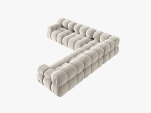 COLTAR MODULAR BELLIS, 5 LOCURI, 282 CM, BEJ DESCHIS 21, TAPITERIE DIN CATIFEA, DESIGN DEOSEBIT - Img 3