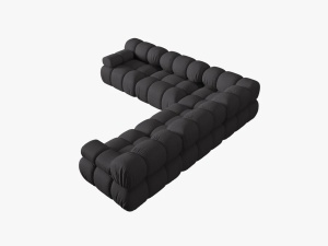 COLTAR MODULAR BELLIS, 5 LOCURI, 282 CM, ESPRESSO 15, TAPITERIE DIN CATIFEA 3D, DESIGN DEOSEBIT - Img 4
